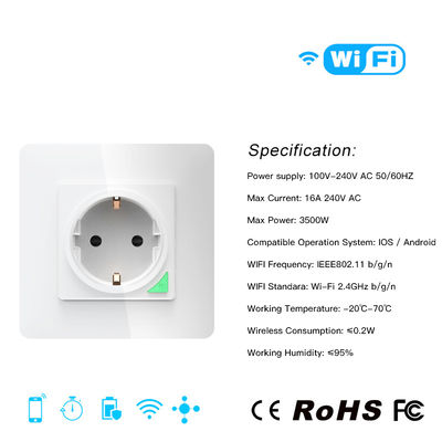 100-240V EU StandardSmart Wifi Socket Plug Support Amazon Alexa Google Home Smart Plug