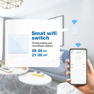OEM ODM EU UK Standard 1gang Smart Wifi Wall Switch Waterproof For Home Automation