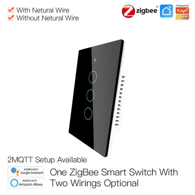 No Neutral Wire No Capacitor Zigbee 3.0 Smart Wifi Wall Switch With Remote Control