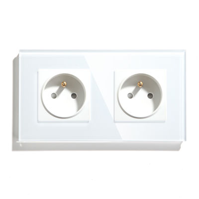 Double Frame Wifi French Plug Socket FR Outlet Glass Panel French Wall Socket 250V