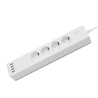 Power Strip 4 EU Smart Wifi Socket Plug 4 USB Tuya Voice Control With Alexa Google Home