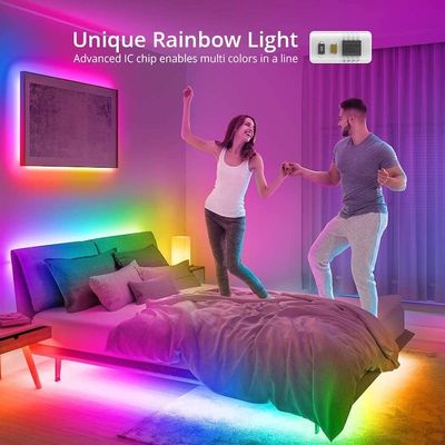 32.8ft RGB Smart LED Light Strip Music Sync Color Changing LED Strip Lights 7.2W/M