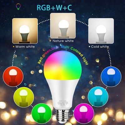 Dimmable E26 Smart WiFi LED Bulbs Works with Alexa Google Home 2700K-6500K RGBWW