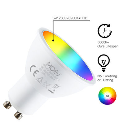 RGBW Wifi Bulb 5W GU10 Smart LED Light Bulbs Works with Alexa Google Home