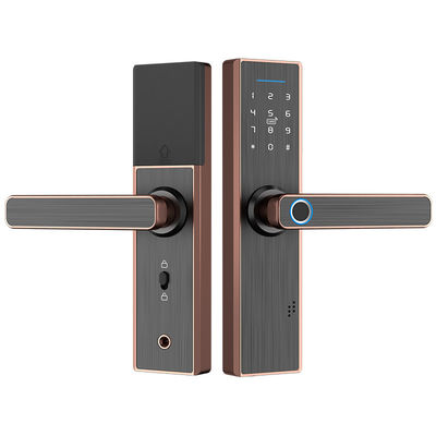 Touchscreen Fingerprint Wifi Entry Door Lock With Handle Lock Easy To Install For Home Hotel