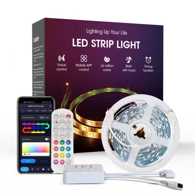5m Smart LED Light Strip Remote Control Sync To Music Addressable SMD5050 Dream Color