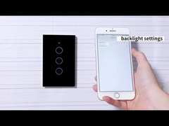OEM 110V American Black Touch 3 Gang 3 Way Smart Switch Voice Control TuyaAPP Alexa Google Home